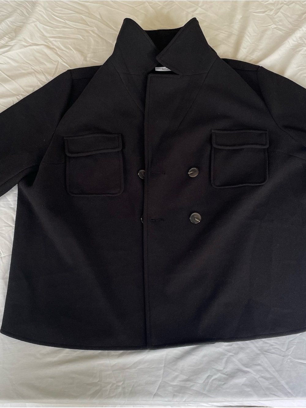 croft & barrow Black Double-Breasted Pea Coat